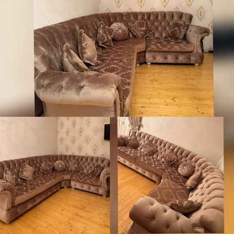Künc divan, İşlənmiş, Açılmayan, Bazasız — Aişə Xanım — Sofas