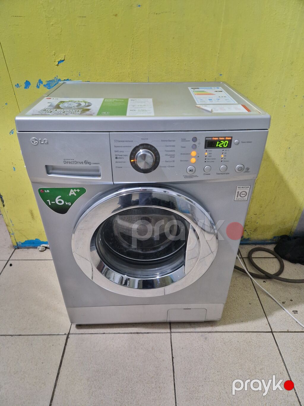 Paltaryuyan maşın LG, 6 kq, İşlənmiş, Avtomat, Qurutma var, Kredit yoxdur, Ödənişli çatdırılma — Çamaşır maşınları, Xırdalan (2)