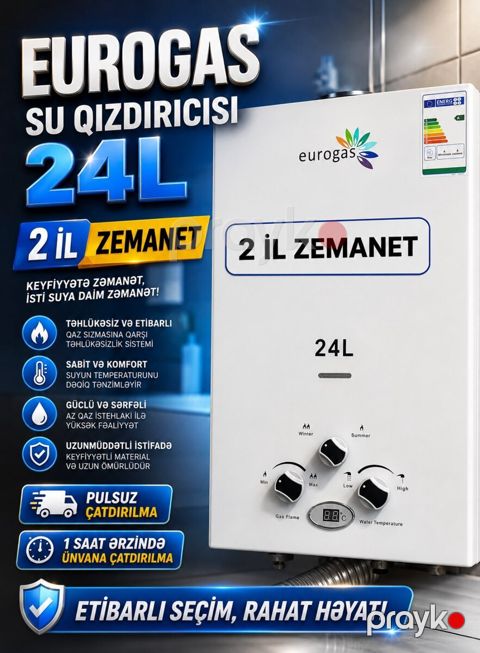Su qızdırıcısı Eurogas 24 lt