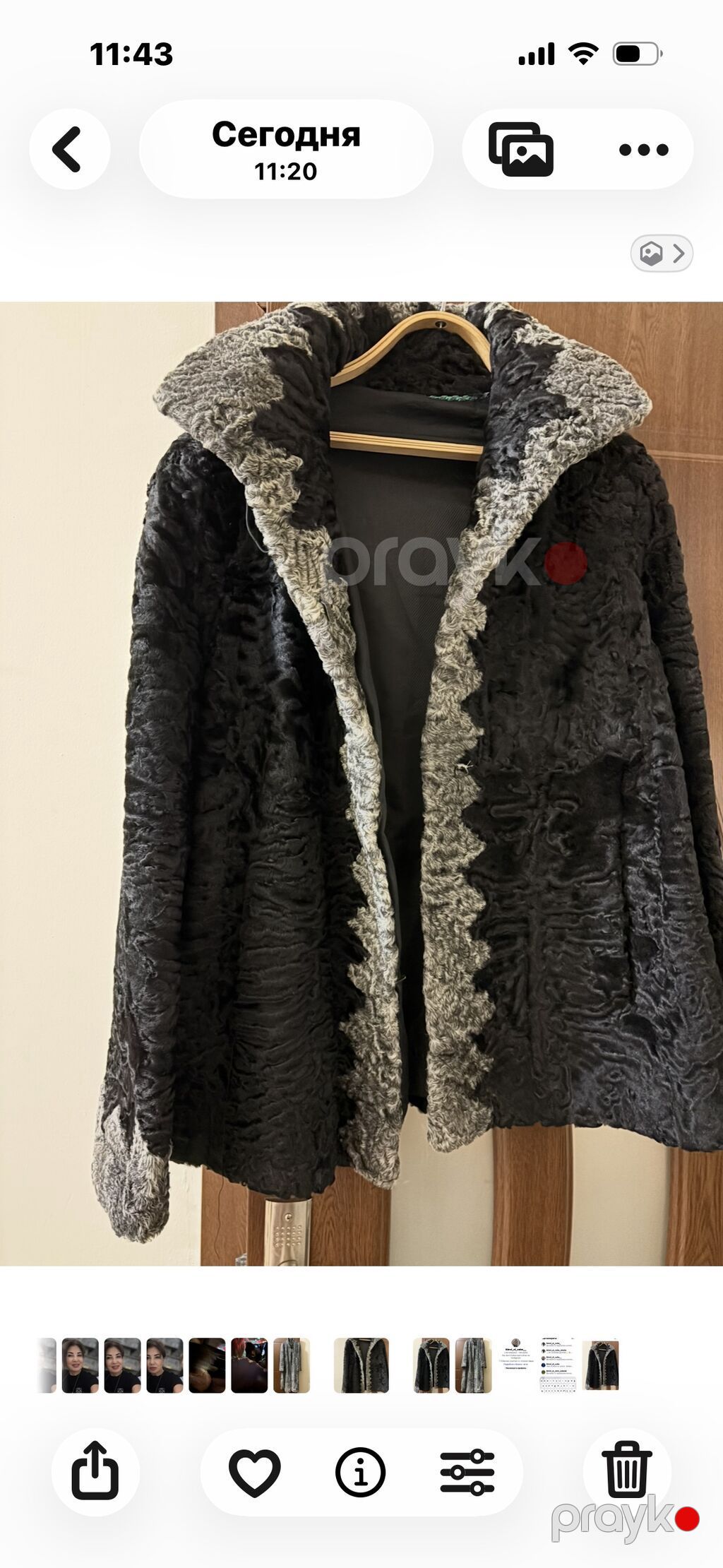 Qarqara naxışlı astragan (bəbirlənmiş quzu/xəz) şuba və qısa jaket — Şubə, Bakı (3)