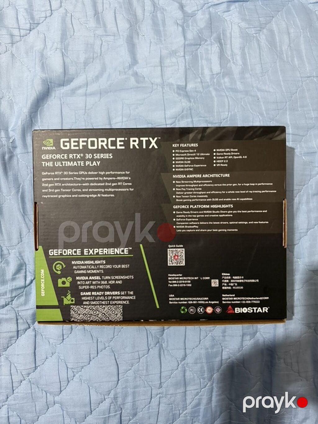 Bıostar GeForce RTX 3050 Extreme Gaming videokart - Nvıdıa GeForce — Qrafik kartlar, Gəncə (2)