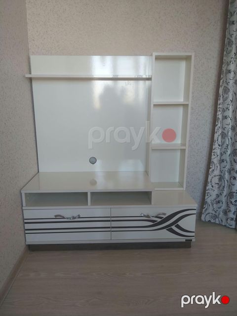 Ağ rəngli TV stendi və divar paneli dəsti - Material: parlaq Mdf/ldsp — Bakı