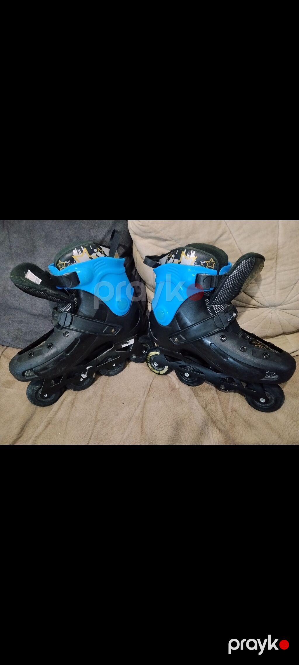 Uşaq üçün inline konkis (roller paten) – qara/mavi rəng. - Sərt xarici — Rol konkilər, Xırdalan (2)