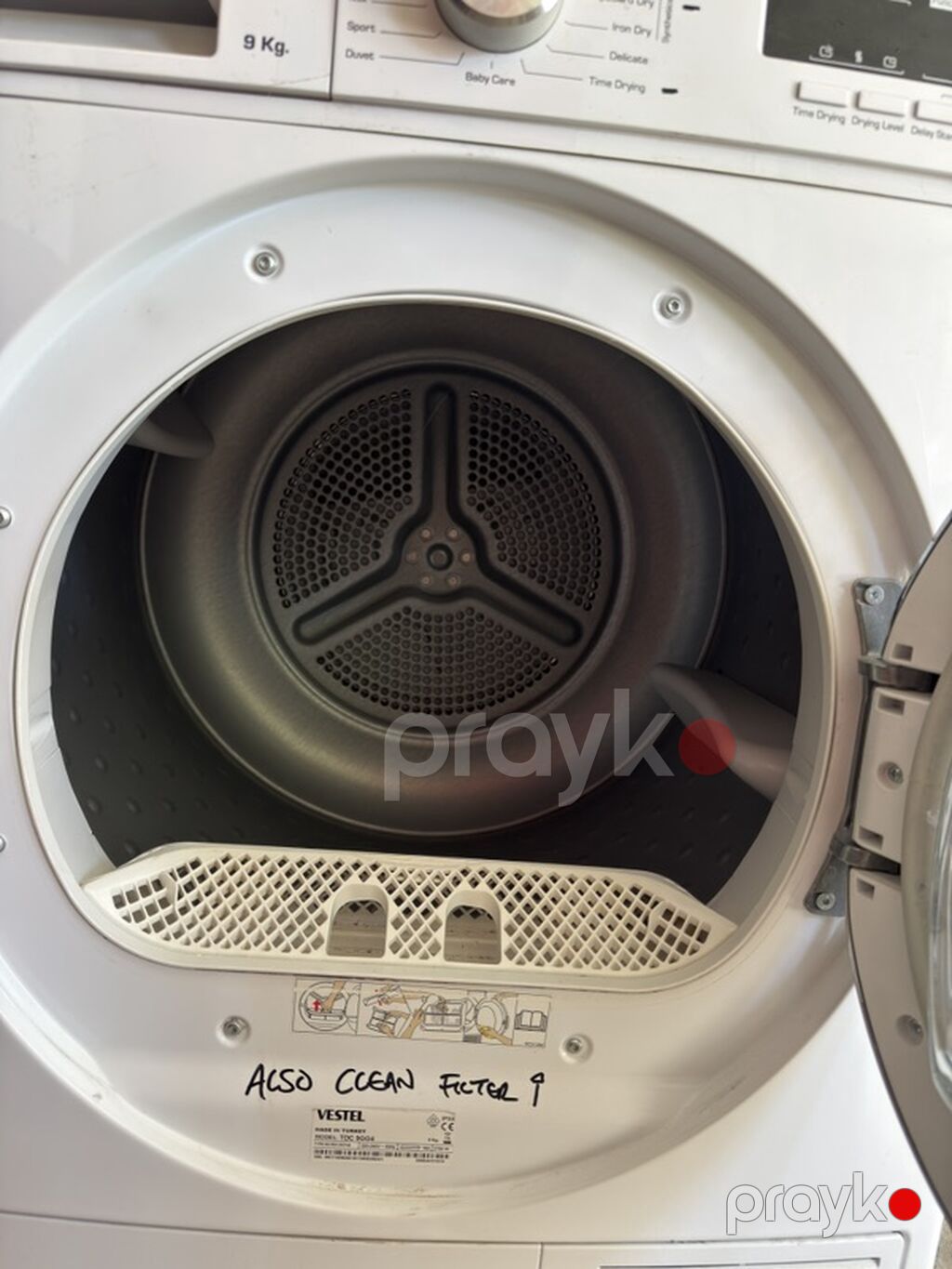 Vestel TDC 9GG4 paltaryuyan quruducu (kondensasiya tipli), 9 kq tutum — Ev texnikası, Mehdiabad (3)