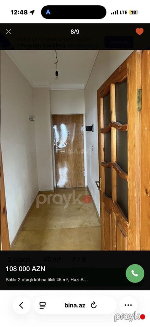 Bakı, Həzi Aslanov qəs., 2 otaqlı, Köhnə tikili, m. Həzi Aslanov, 45 kv. m