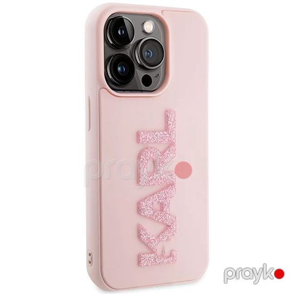 Karl Lagerfeld 3D Glitter Karl Logo Case for iPhone 15 Pro Max Pink — Mallar, Bakı (4)