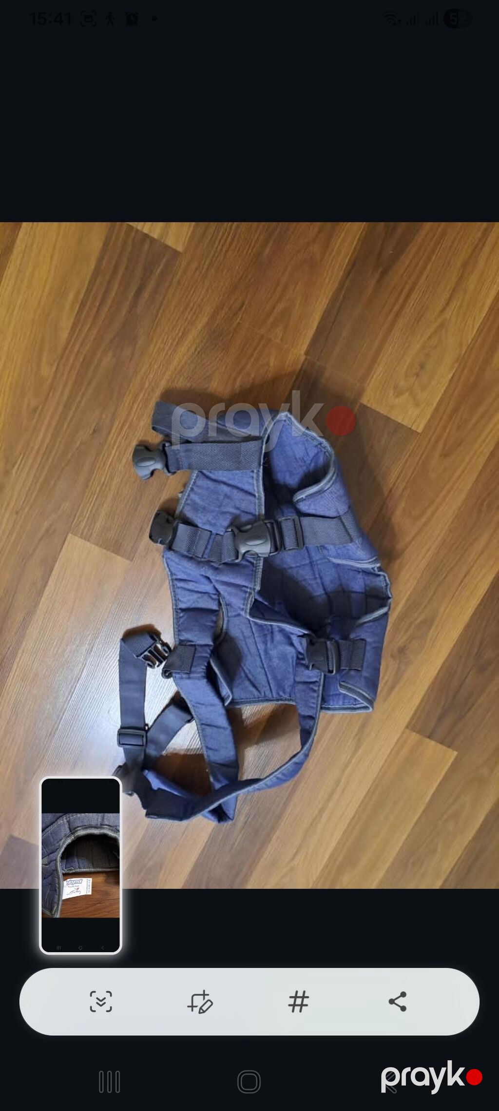 Babytron körpədaşıyan – mavi rəngli, yumşaq və nəfəsalan parça. - Ön — Daşıyıcılar və çantalar, Bakı (2)
