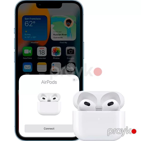 Apple AirPods (3rd generation) W/Lightning Charging Case Ağ — Mallar, Bakı (5)