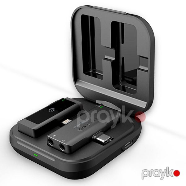 Powerology MFI Dual Connector Wireless Lavalier Microphone Black — Mallar, Bakı (2)