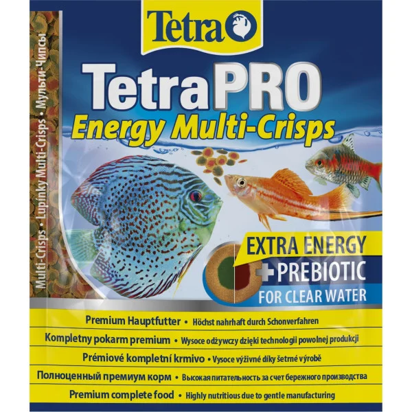 Tetra Pro Energy Multi-Crisps, əlavə enerji üçün bütün növ balıqlar üçün 12 qramlıq kartof fri şəklində tam bir qidadır — Bakı