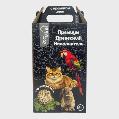 ZooMir, şam ətirli premium ağac pişik qumu, 5 l — Мысықтар