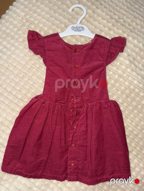 Qız uşağı üçün paltar 1 yash - Rəng: tünd qırmızı/bordo - Material — Bakı