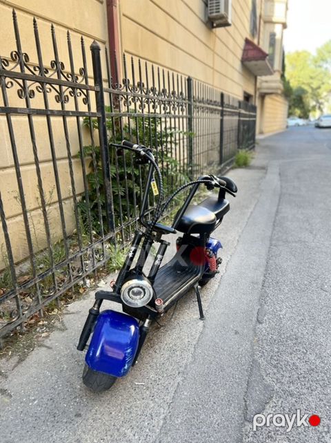 Elektrikli skuter – chopper tipli şəhər modeli - Rəng: mavi/göy — Bakı