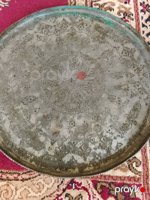 Mis qabdan hazırlanmış dekorativ sini/tray - Material: Mis (əl işi) — Digah