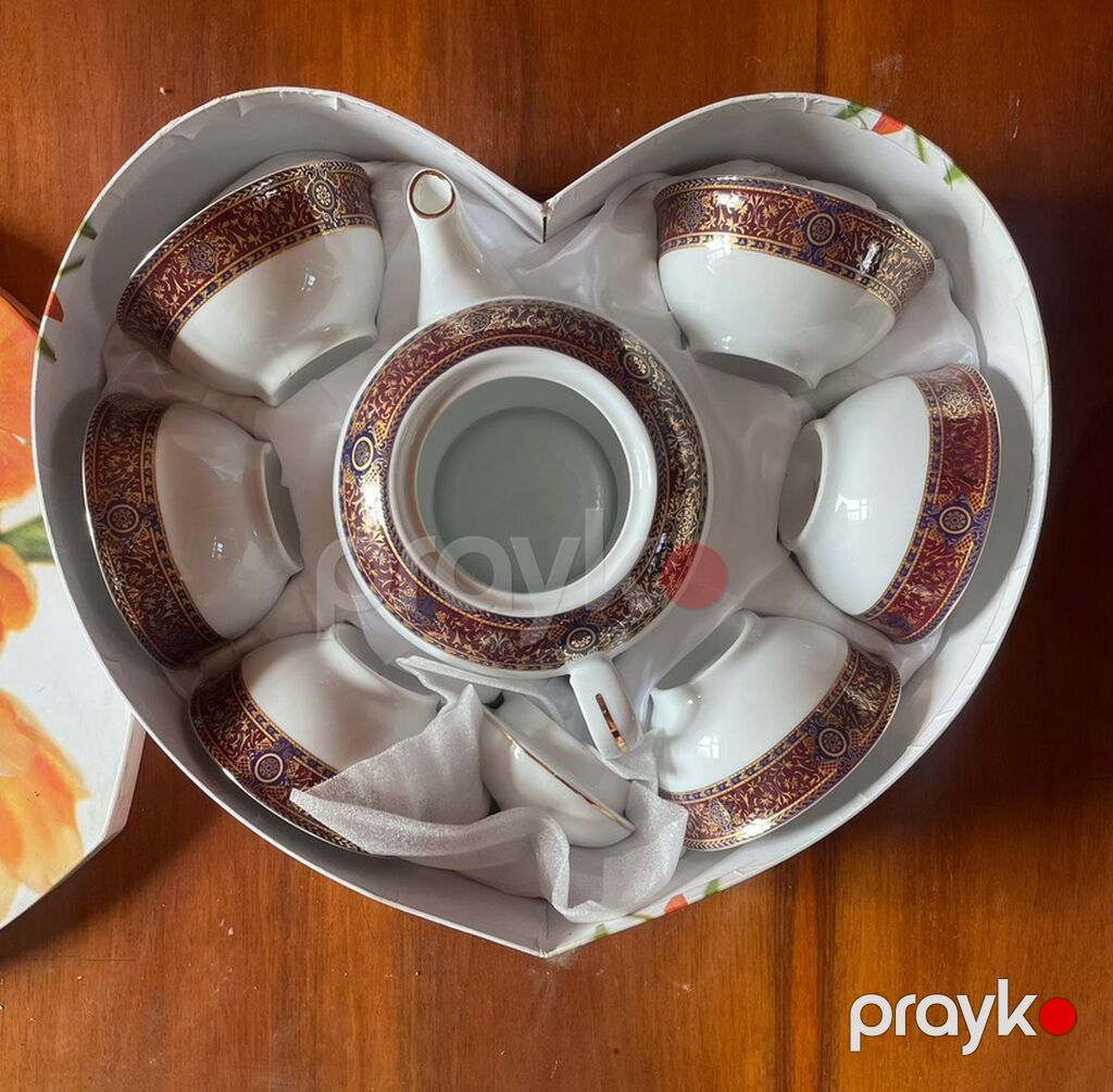 Çay dəsti, rəng - Ağ, Farfor, 6 nəfərlik, Yaponiya — Süfrə qabı, Bakı (7)
