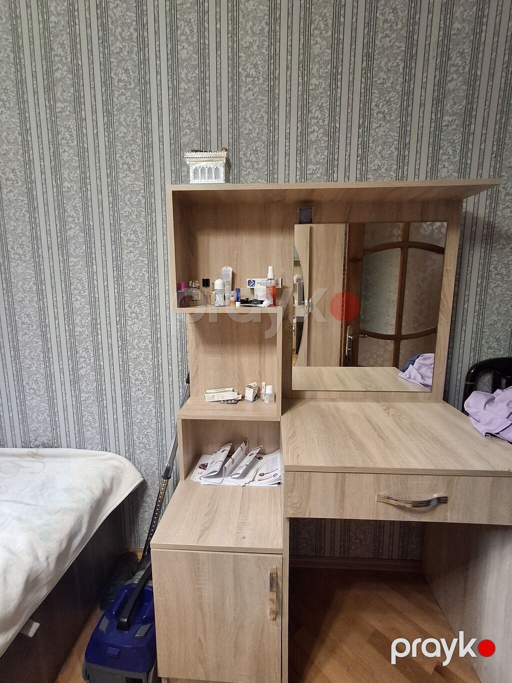 Geniş güzgülü paltar dolabı və Kamot - Material: açıq palıd rəngində — Şkaflar, Bakı (4)