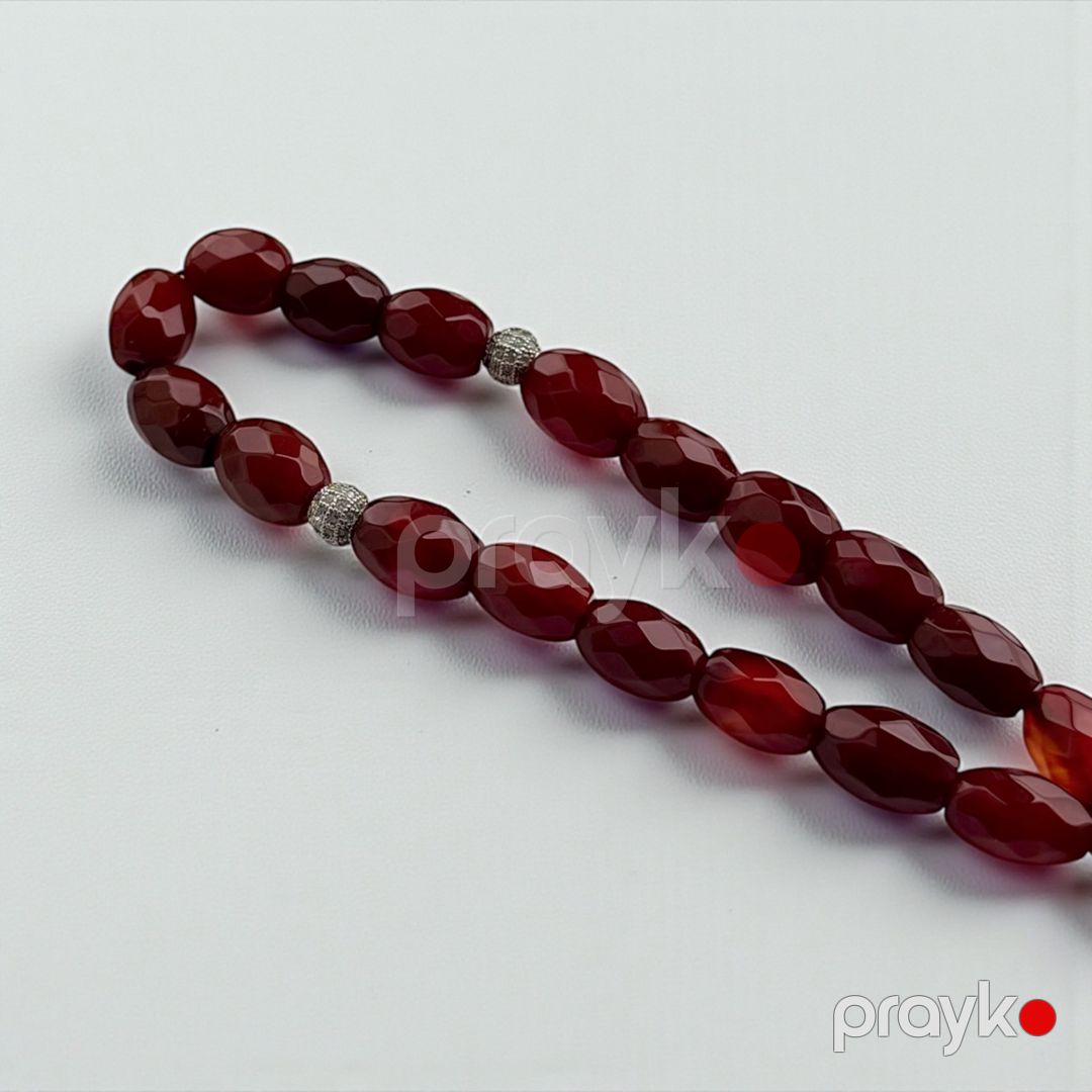 Təsbeh, təbii daş, qırmızı — Mallar, Bakı (4)