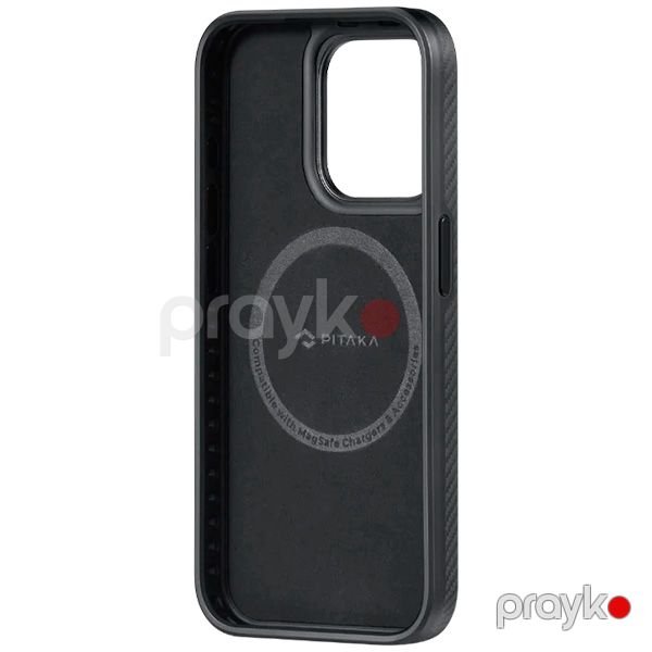 Pitaka MagEZ Case Pro 4 for iPhone15 Pro 6.1" Black/Grey (Twill) — Mallar, Bakı (4)