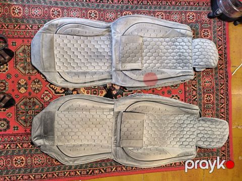 Avtomobil oturacaq örtükləri dəsti – boz rəng, altıbuçaqlı naxışlı — Bakı