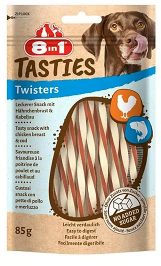 8-in-1 Tasties Toyuq Twisterləri Toyuq və Balıq İt Yeməkləri 85 q — Bakı