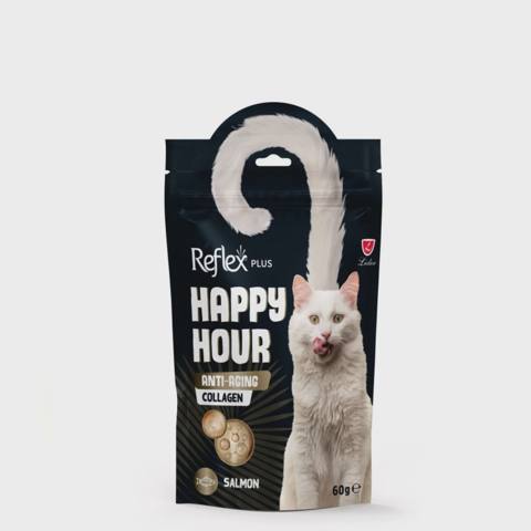 Reflex Happy Hour, yaşlı pişiklər üçün mükafat yeməyi, qızılbalıq və kollagen ilə, 60 q — Баку