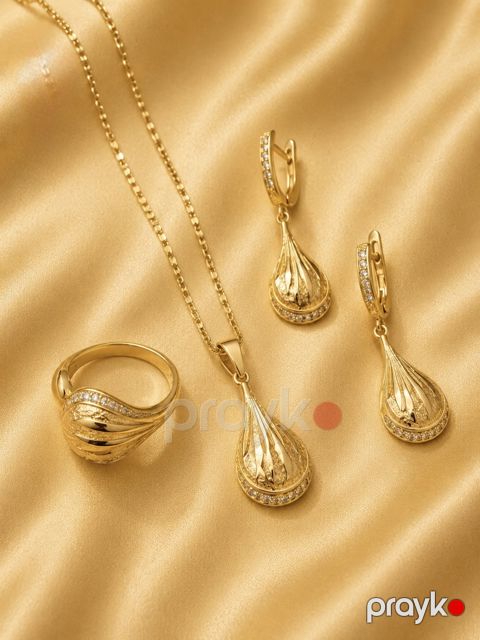 Bijuteriya dəsti boyunbağı, sırğa və üzük 2715764 — Bakı