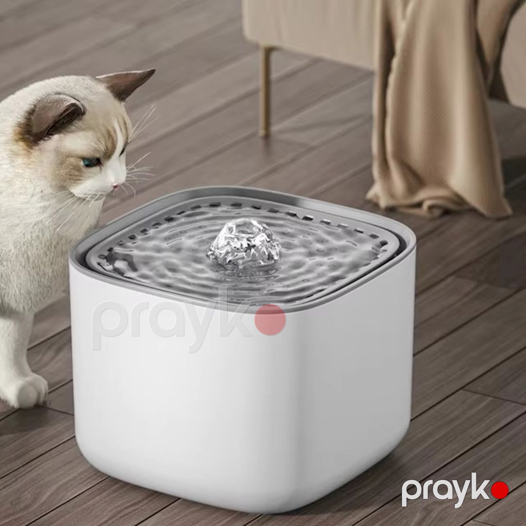 Pişiklər üçün içməli su fontanı AP028, plastik, ağ, 17.9x17.9x13 sm, 3 l — Mallar, Bakı (4)