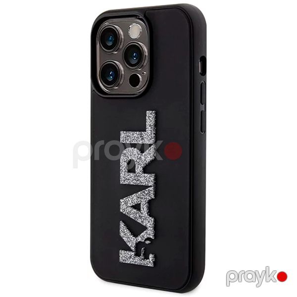 Karl Lagerfeld 3D Glitter Karl Logo Case for iPhone 15 Pro Max Black — Mallar, Bakı (2)