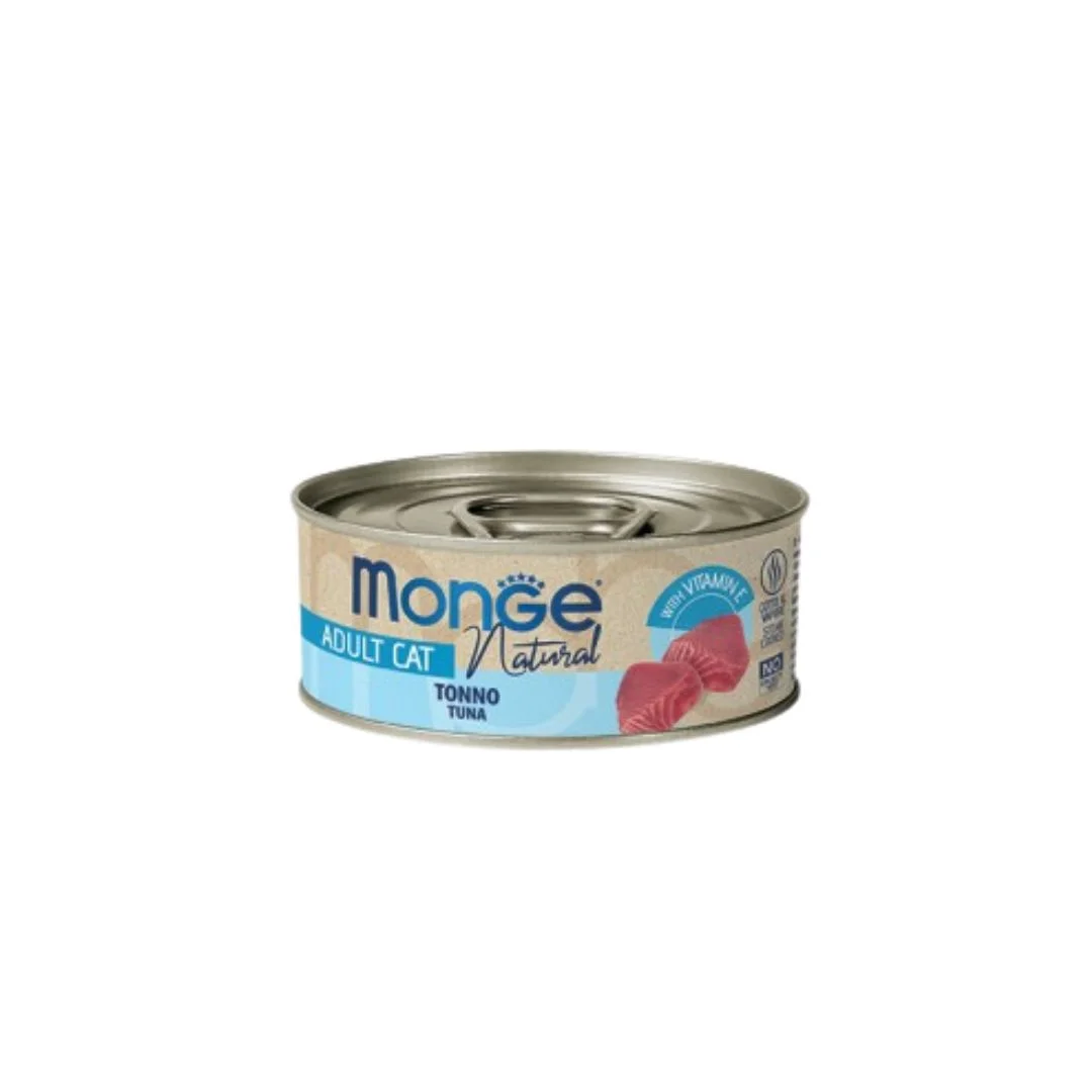 Pişiklər üçün Monge Natural Atlantic Tuna Balığı, super premium keyfiyyətli, 80 q