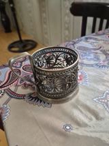 Gümüşü rəngdə metal fincanaltı (stəkan tutacağı) - Material: metal — Satış