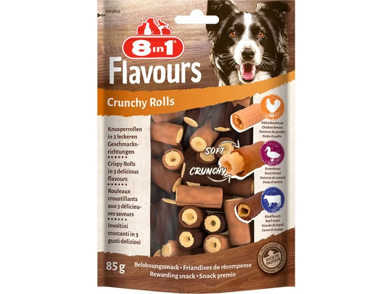 8in1 Flavours Crunchy Rolls rulonlar c toyuq, ördək və mal əti, 85 qr — Bakı