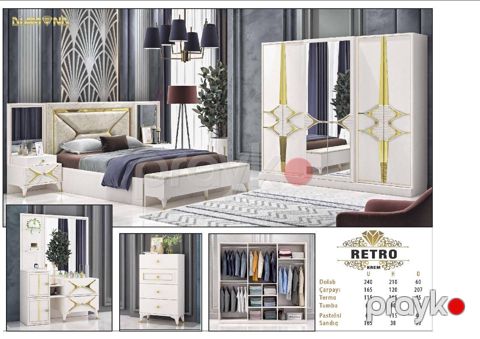 Yataq otağı dəsti Diamond Retro Krem SRV-005 — Bakı