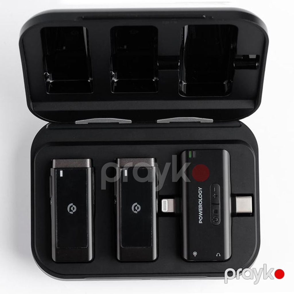 Powerology Lavalier with 2 Clip Noise Reduction Mode Microphones - Black Black — Mallar, Bakı (2)