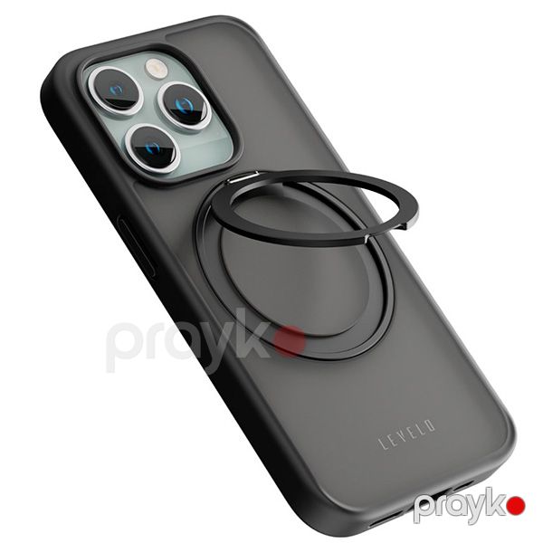 Levelo MagSafe Ringo Multi-Functional Kickstand Case For iPhone 15 Pro Max Black — Mallar, Bakı (2)