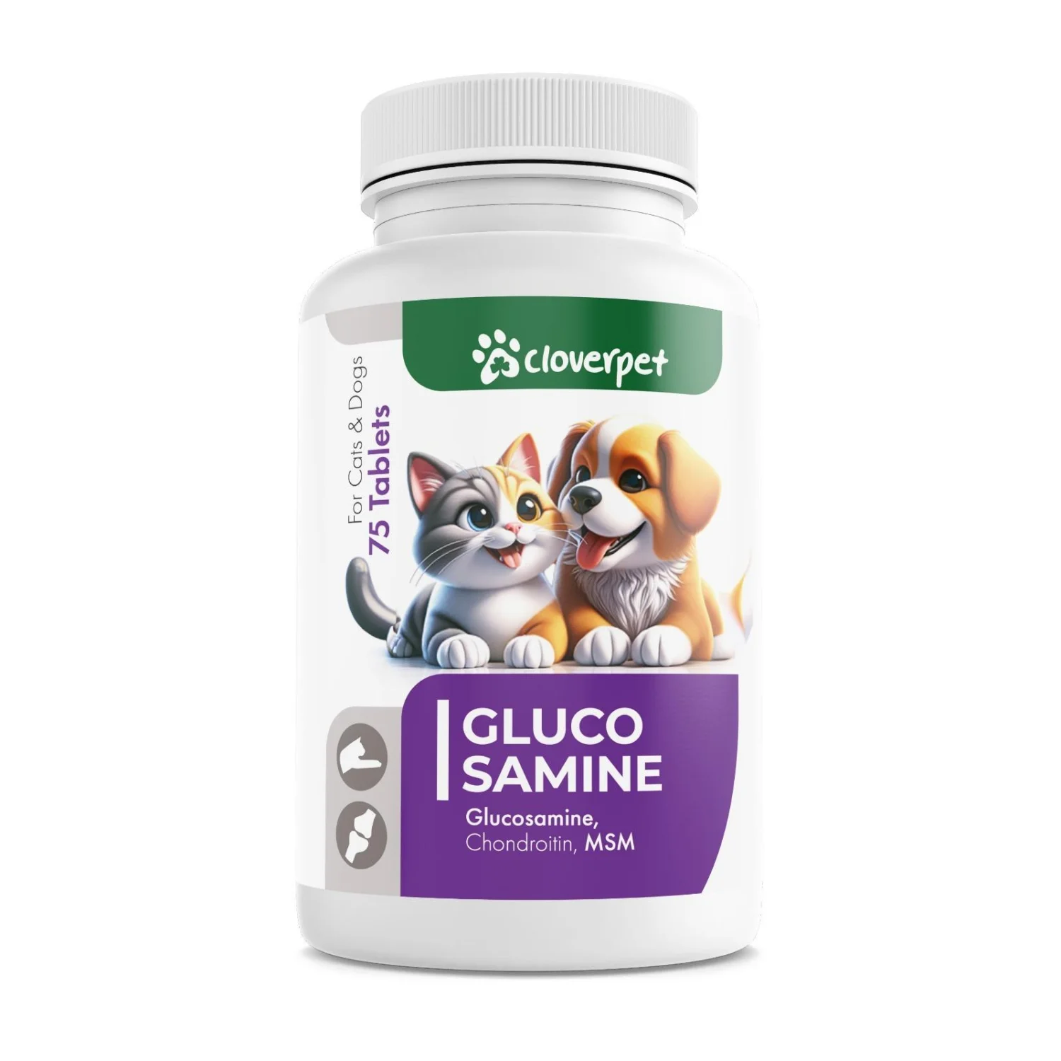 Cloverpet Qlükozamin Xondroitin, itlər və pişiklər üçün MSM, 75 tablet — Bakı