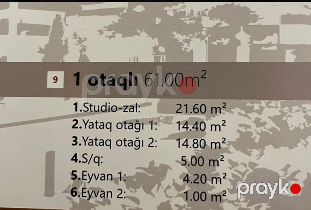 Satılır 2 otaqlı yeni tikili 61 m² — Mənzil, Bakı (5)