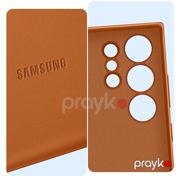 Samsung Galaxy S23 Ultra Leather Case Brown — Mallar, Bakı (5)