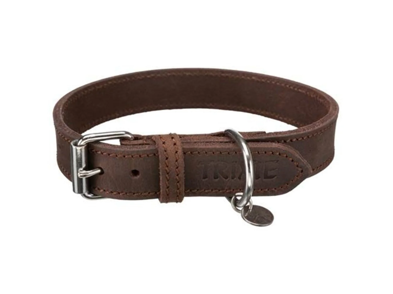Trixie Rustic S–M: 34–40 sm/25 mm dəri yaxalıq, tünd qəhvəyi — Bakı