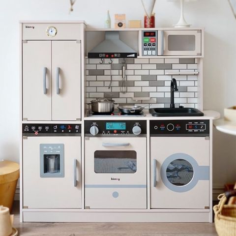 Uşaq oyuncaq mətbəxi, bej, taxta, 90x30x95 sm — Bakı