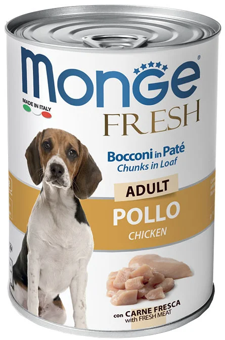 Monge Fresh Adult Pollo Chicken ilə toyuq ilə yetkin itlər üçün, super premium keyfiyyətli, 400 g