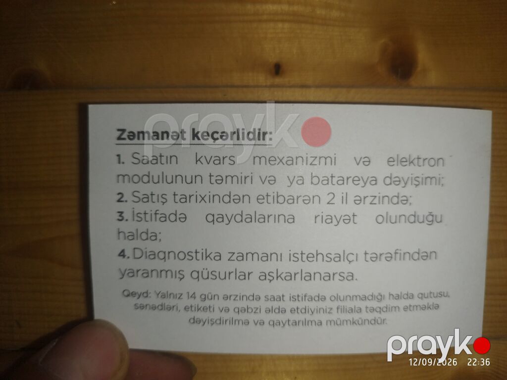 Casıo qol Saatı Tam orginaldır. 1 defe belə olsun isdifade olunmayıb — Qol saatları, Ağdaş (3)