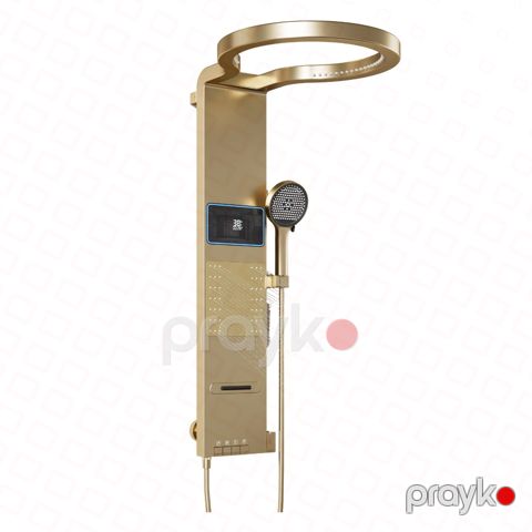 Smesitel üst və əl duş dəsti grand panel W8 qızılı — Omid.az — Repair & Construction