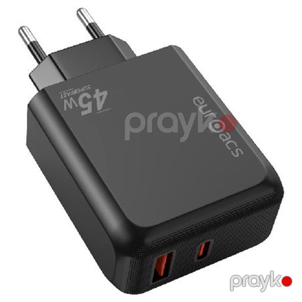 Adapter başlıq PD 45W Euroacs EU-MA305 USB Tf+sf Black — Mallar, Bakı (2)