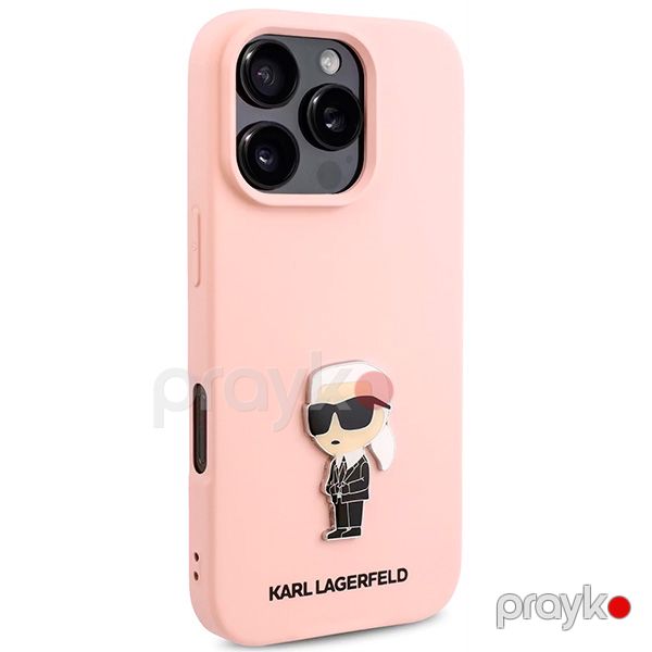 Karl Lagerfeld TPU Silicone Hard Case with Ikonik Logo For iPhone 16 Pro Max (KLOHCP16XSNIKBCP) Pink — Mallar, Bakı (3)