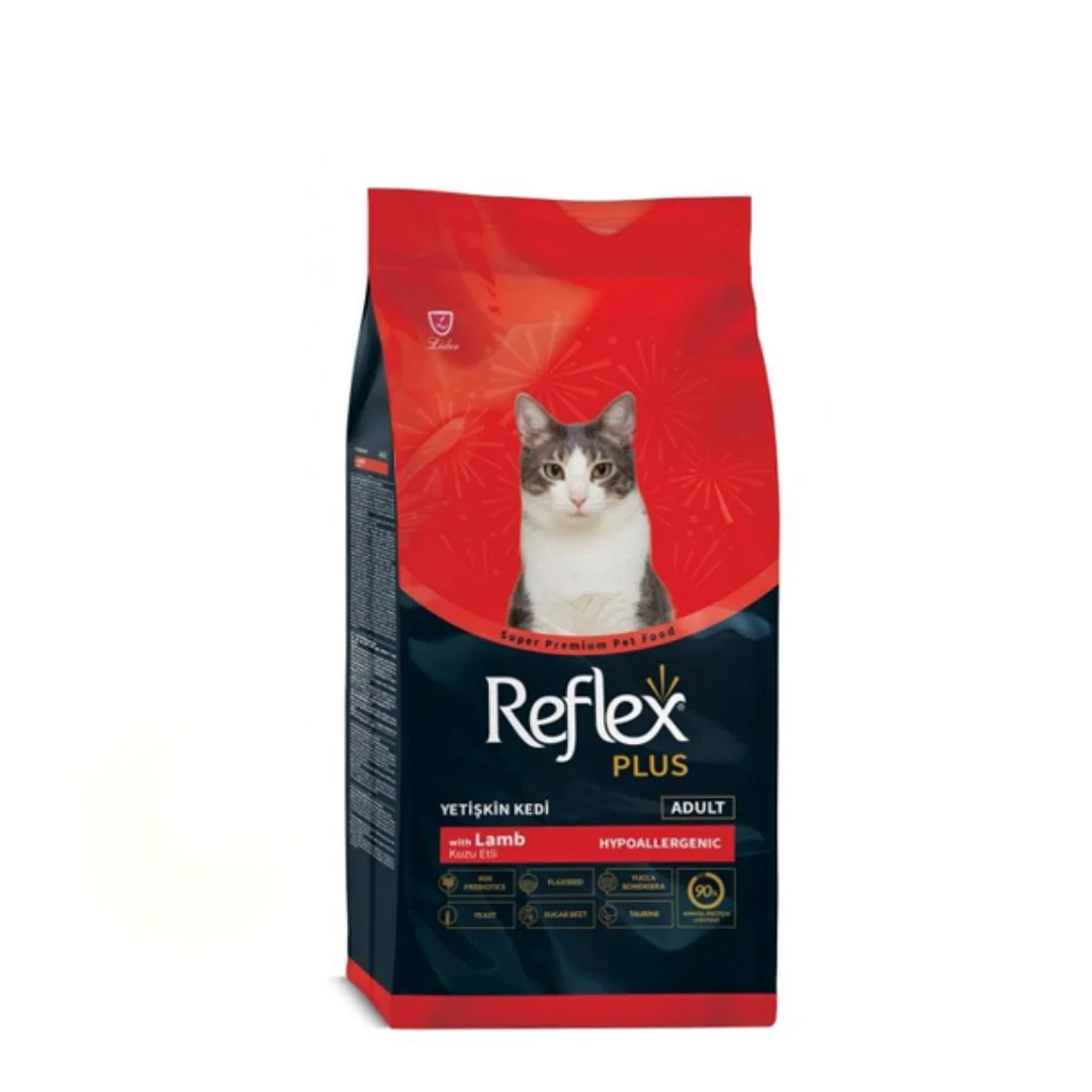 Reflex Plus Adult Cat, pişiklər üçün quru yem, quzu və düyü dadı ilə (çəki ilə) — Bakı