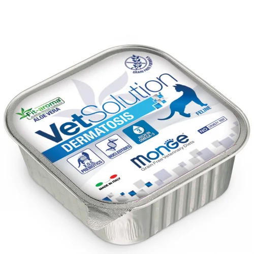 Monge Vet Solution Allergiya və dermatitli pişiklər üçün dermatoz paşteti 100 q