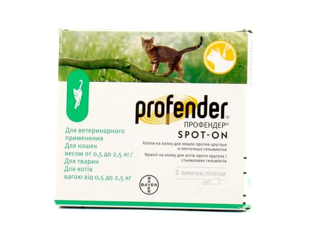 Profender damcıları 0,5-2,5 kq çəkidə olan pişiklər üçün dəyirmi və lent qurdlarına qarşı 1 pipet 0,35 ml — Bakı