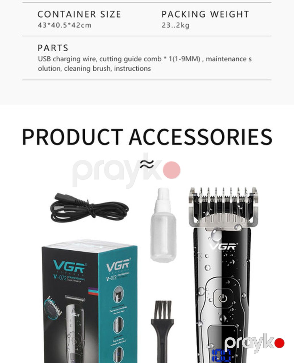 Saqqal üçün trimmer VGR 072 1-10mm 1200mAh 2 sürət Bütün — Saç kəsmə maşınları, Bakı (7)