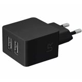 Adaptor Trust Dual Smartphone Wall Charger – black (20147) — Texnomart.az