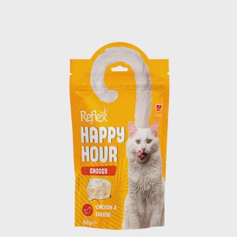 Reflex Happy Hour, seçici pişiklər üçün mükafat yeməyi, toyuq və pendir ilə, 60 q — Баку